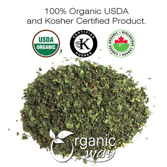 Organic Way Lemon Balm Leaf Whole (Melissa officinalis) - Herbal Tea | Organic & Kosher Certified | Vegan | Raw, Non GMO & Gluten Free | USDA Certified | Origin - Albania