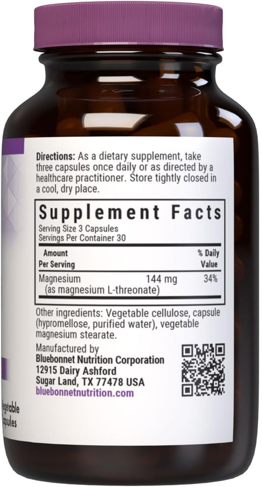 Bluebonnet Nutrition Magnesium L-Threonate, for Cognitive Function and