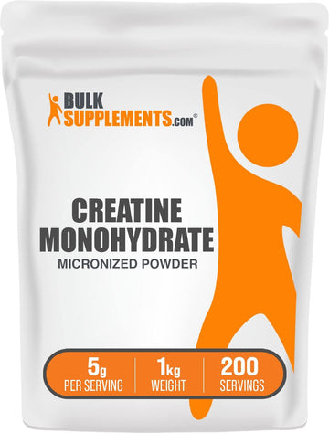 BULKSUPPLEMENTS.COM Creatine Monohydrate Powder - Creatine Powder, Veg