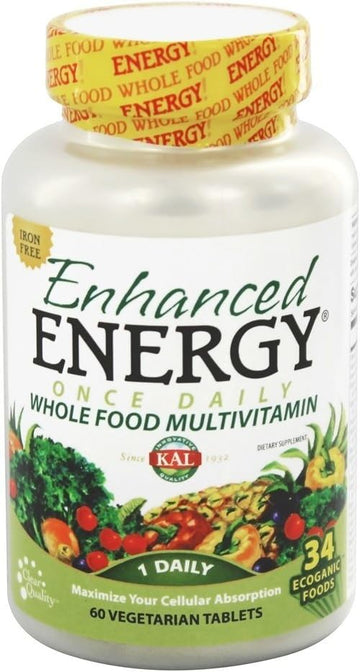 Kal Enhanced Energy Supplements, Once Daily Whole Food Multivitamin Fo