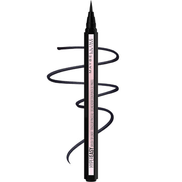 MAYBELLINE Hyper Easy Liquid Pen No-Skip Eyeliner, Satin Finish, Waterproof Formula, Eye Liner Makeup, Pitch Black, 0.018