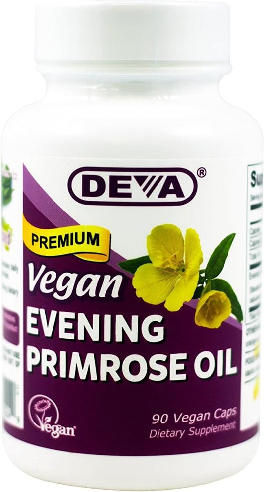 DEVA Vegan Evening Primrose Oil, Organic, Cold-Pressed, Unrefined, 90 