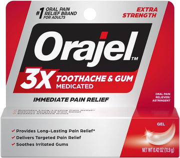Orajel, Instant Pain Relief Gel, Severe Toothache - 0.25 , 2 Pack