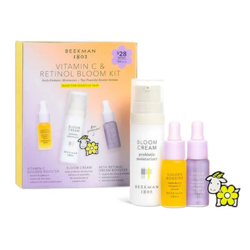 Beekman 1802 Vitamin C Retinol & Resurface Bloom Kit - Includes Bloom Cream Moisturizer (0.5 . ), Dream Booster Bakuchiol Serum (0.16 . ) & Golden Booster Vitamin C Serum (0.16 . )