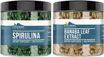 Earthborn Elements Sprulina & Banaba Leaf Capsule Bundle (200 Capsules