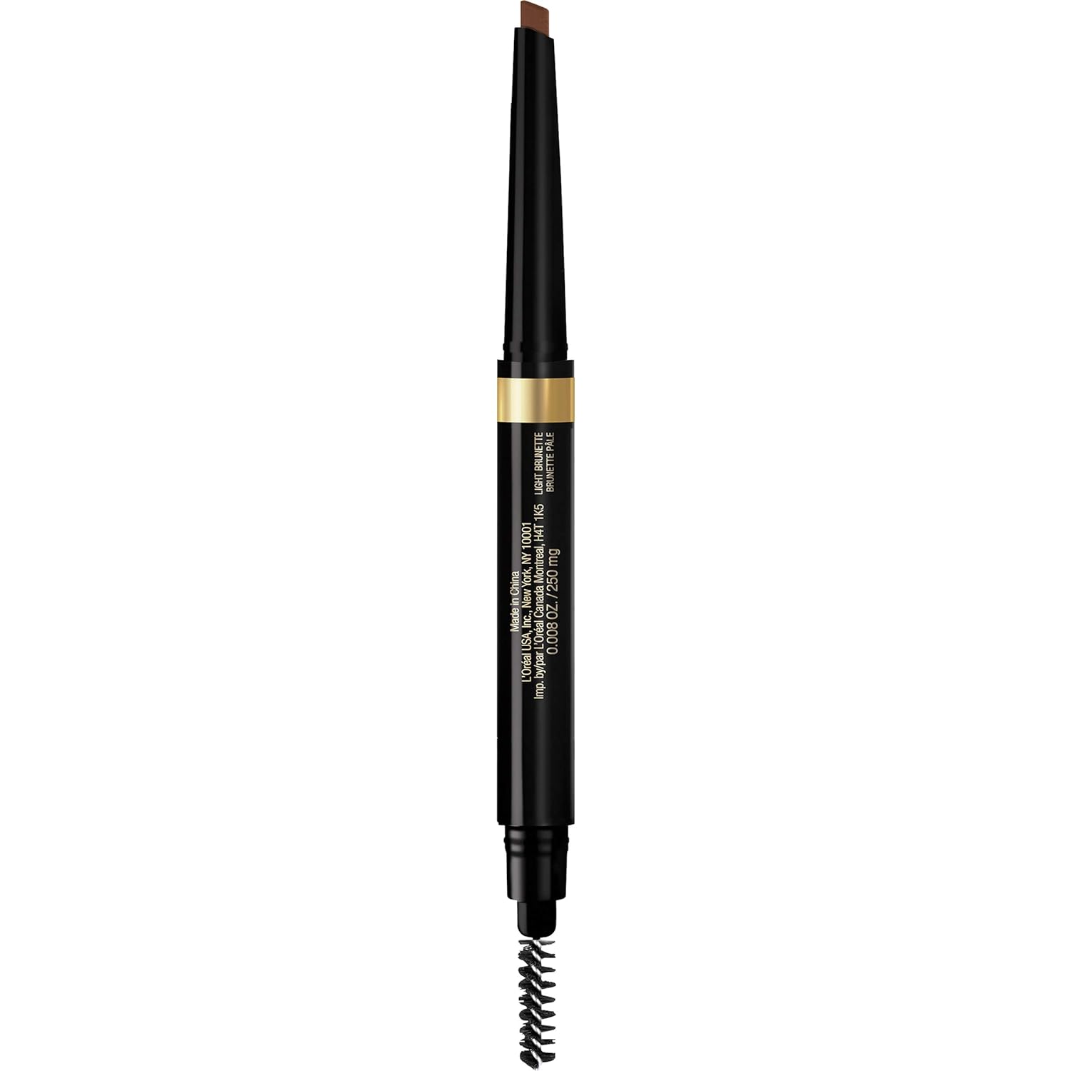 L’Oréal Paris Makeup Brow Stylist Shape and Fill Mechanical Eye Brow Makeup Pencil, Light Brunette, 0.008