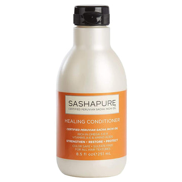 Sashapure Healing Conditioner with Sacha Inchi Oil - Sulfate-Free, Color Safe, Hydrate & Revitalize Damaged Hair, 8.5 . . (Pack of 6)