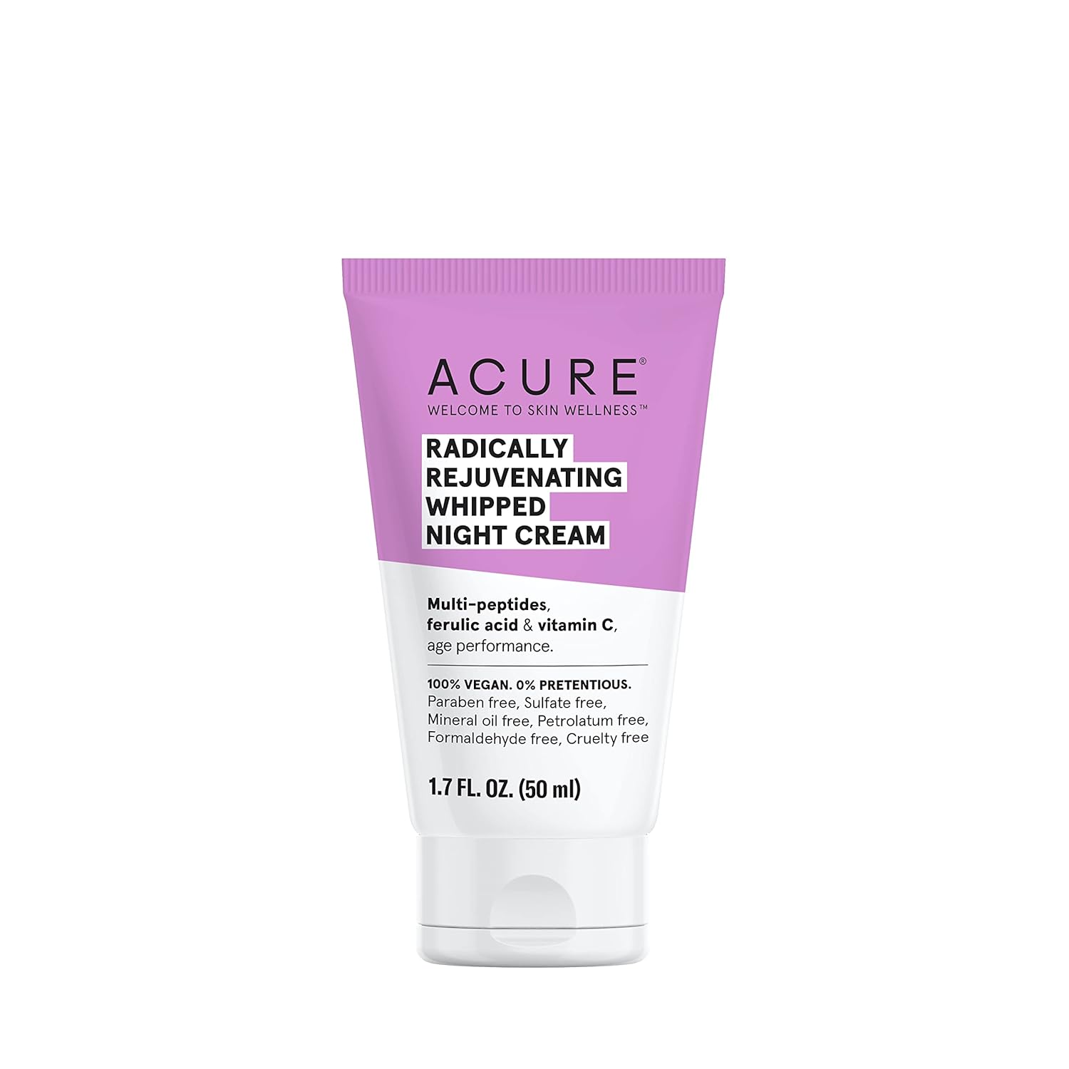 ACURE Radically Rejuvenating Whipped Night Cream - 1.7   – Provides Anti-Aging Support – Multi-Peptides, Ferulic Acid & Vitamin C Hydrate and Rejuvenate - 100% Vegan