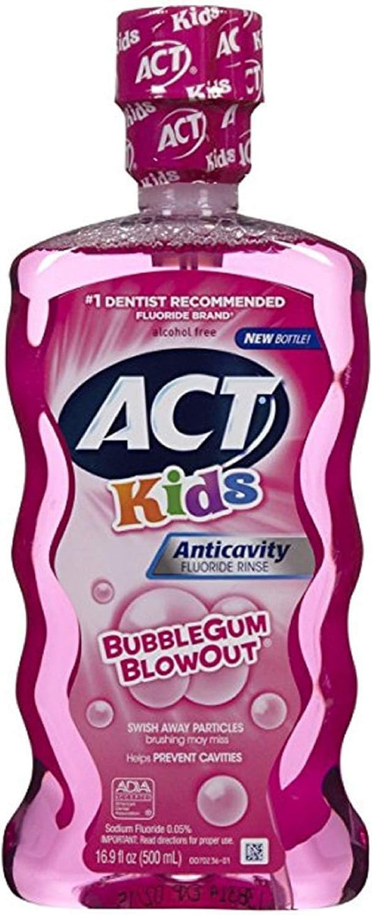 Act Kids Anticavity Flouride Rinse Bubble Gum 16.9 Fl Oz (Pa