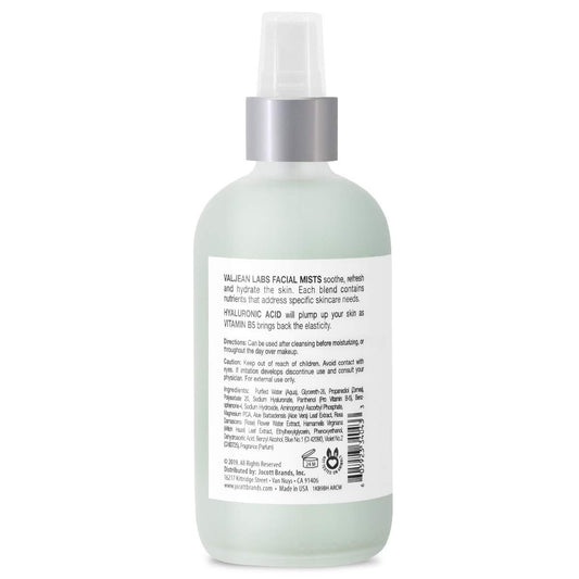 Valjean Labs Face Mist - Hydrate | Hyaluronic Acid + Vitamin B5 | Helps to Hydrate and Plump Skin and Restore Elasticity | Paraben Free, Cruelty Free, Made in USA (8 )