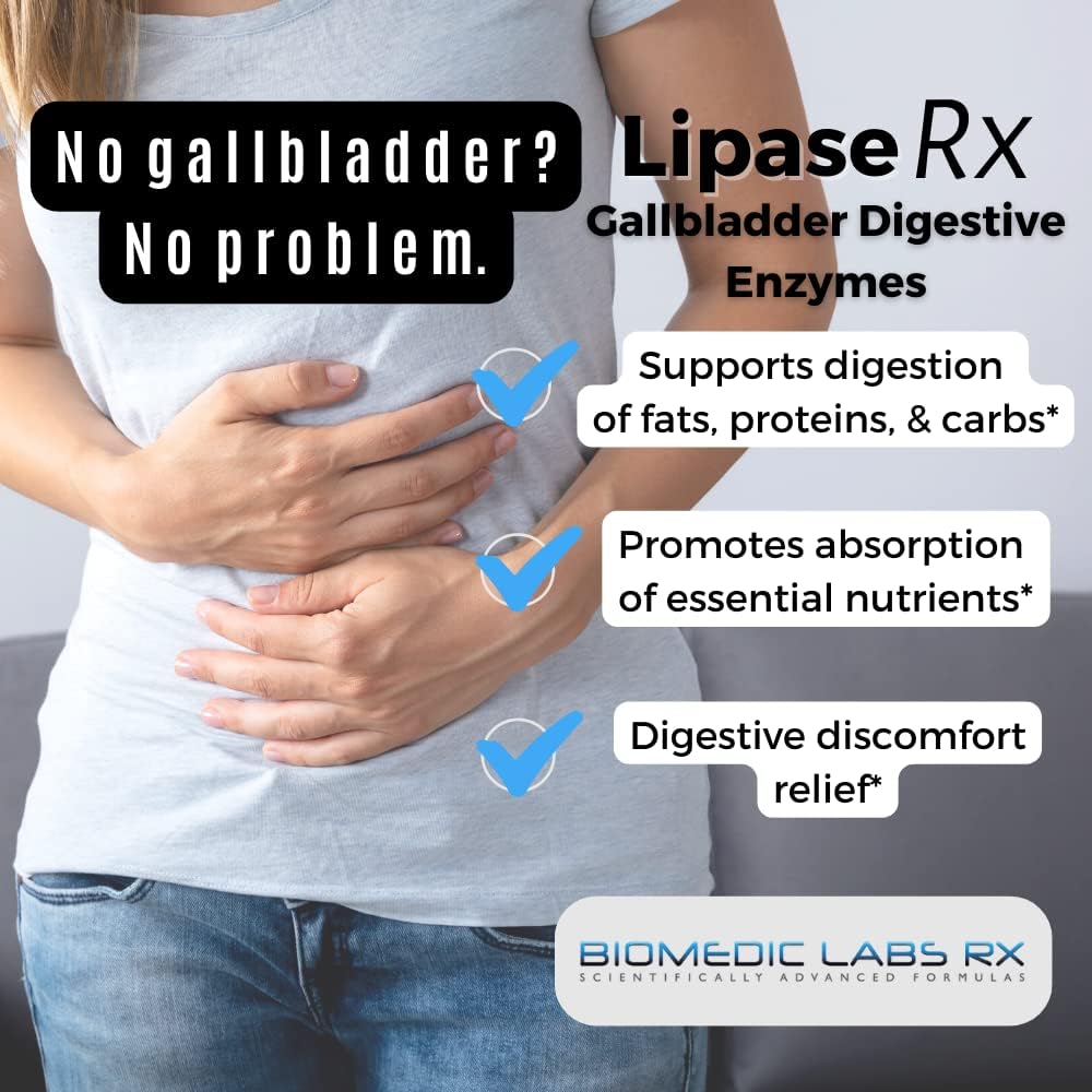  Biomedic Labs RX Gallbladder Formula, Lipase, Protease and 