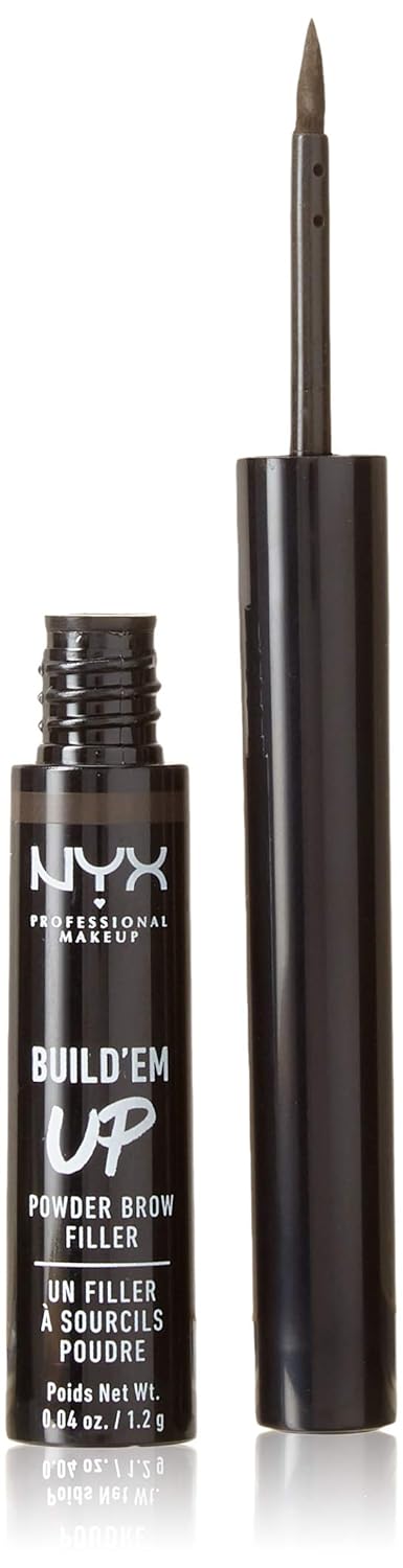NYX Cosmetics Build'em Up Powder Brow Filler, Black, Full Size