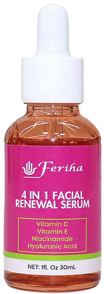 4 in 1 Facial Renewal Serum, with Vitamin C and E, Hyaluronic Acid and Niacinamide. Ultra Regenerating Facial Serum Treatment