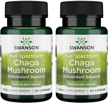 Swanson Full Spectrum Chaga Mushroom Antioxidant Immune Support 400 Mi
