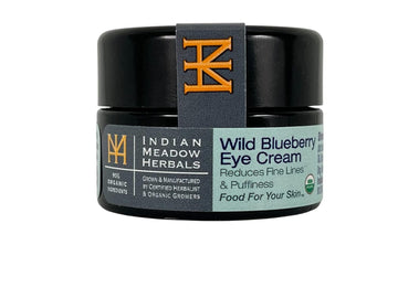 Indian Meadow Herbals Wild Blueberry Eye Cream (.5) - Under Eye Cream for Puffy Eyes & Fine Lines – Anti-Aging Eye Care w/ Organic Herbs, Oils