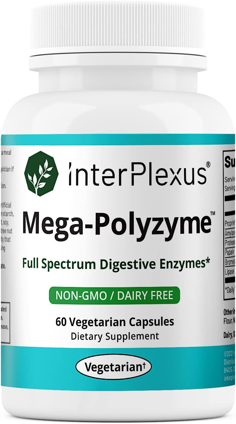 InterPlexus Mega-Polyzyme - Full Spectrum Vegetarian Digestive Enzymes2.24 Ounces