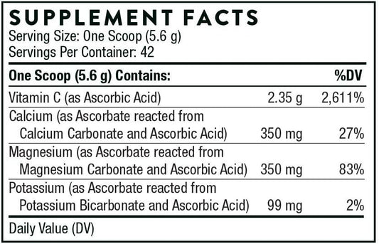 Thorne Buffered C Powder - Vitamin C (Ascorbic Acid) with Calcium, Magnesium, and Potassium - 8.3