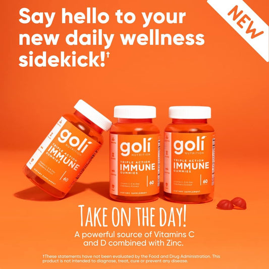 Goli Immune Vitamin Gummy - 180 Count - Elderberry, Vitamin C, D & Zin