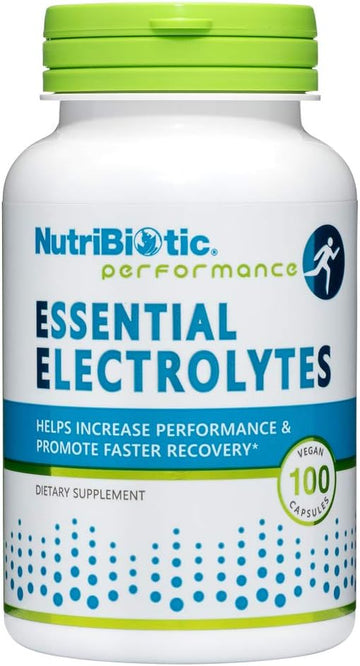 NutriBiotic Essential Electrolytes, 100 Ct Capsules | Supports Increased Performance & Faster Recovery | Pharmaceutical Grade Vitamin C with Electrolytes for Rehydration | Vegan, Gluten-Free & Non-GMO