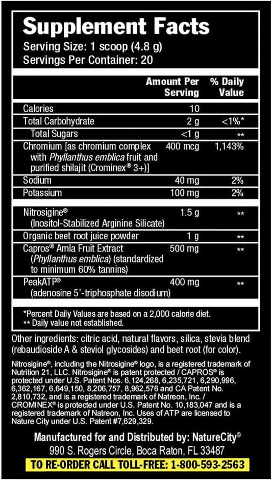 True-NOx Nitric Oxide Supplement Stimulant Free Pre-Workout Powder ft. Nitrosogine L-Arginine, Peak ATP, & Beetroot Juic