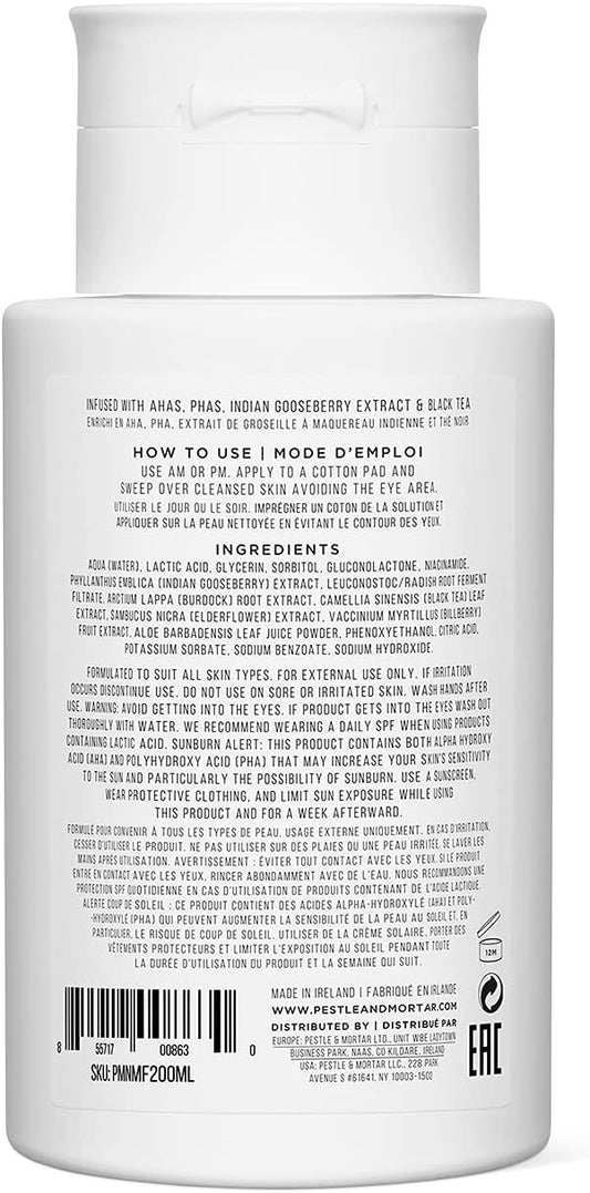 Pestle & Mortar NMF 5.34% Lactic Acid Facial Toner, Pore Minimizing & Hydrating Face Exfoliant, Alcohol Free & Cruelty-Free (6.8  )