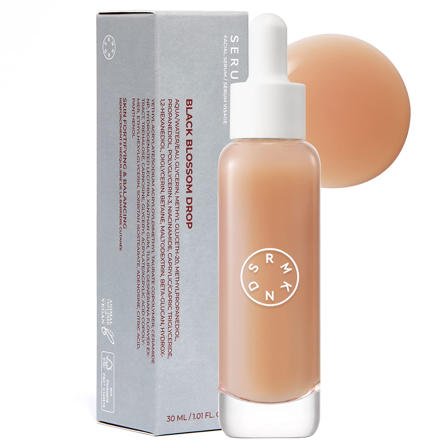SERUMKIND Black Blossom Drop - Barrier Repair Antioxidant Face Serum – Black Tulip Powder and Beta Glucan – Hydrating and Age Defying – Vegan, Cruelty Free, Unscented – 1.01 .
