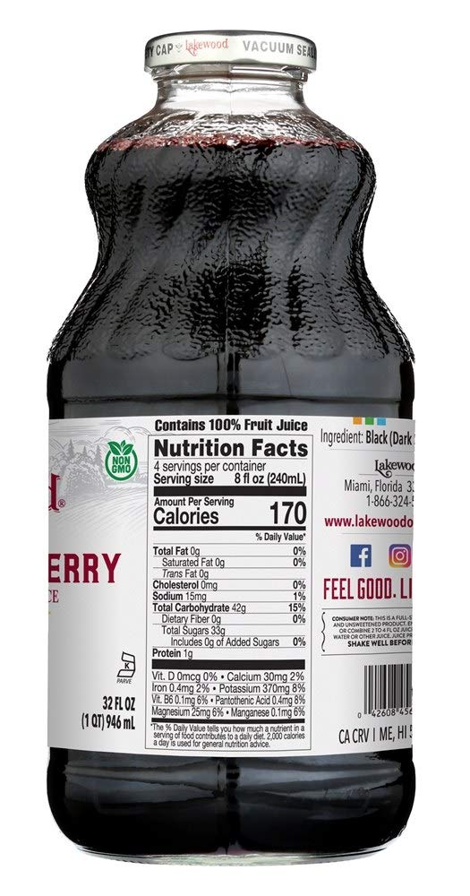 Lakewood, Juice Black Cherry Pure, 32 Fl Oz