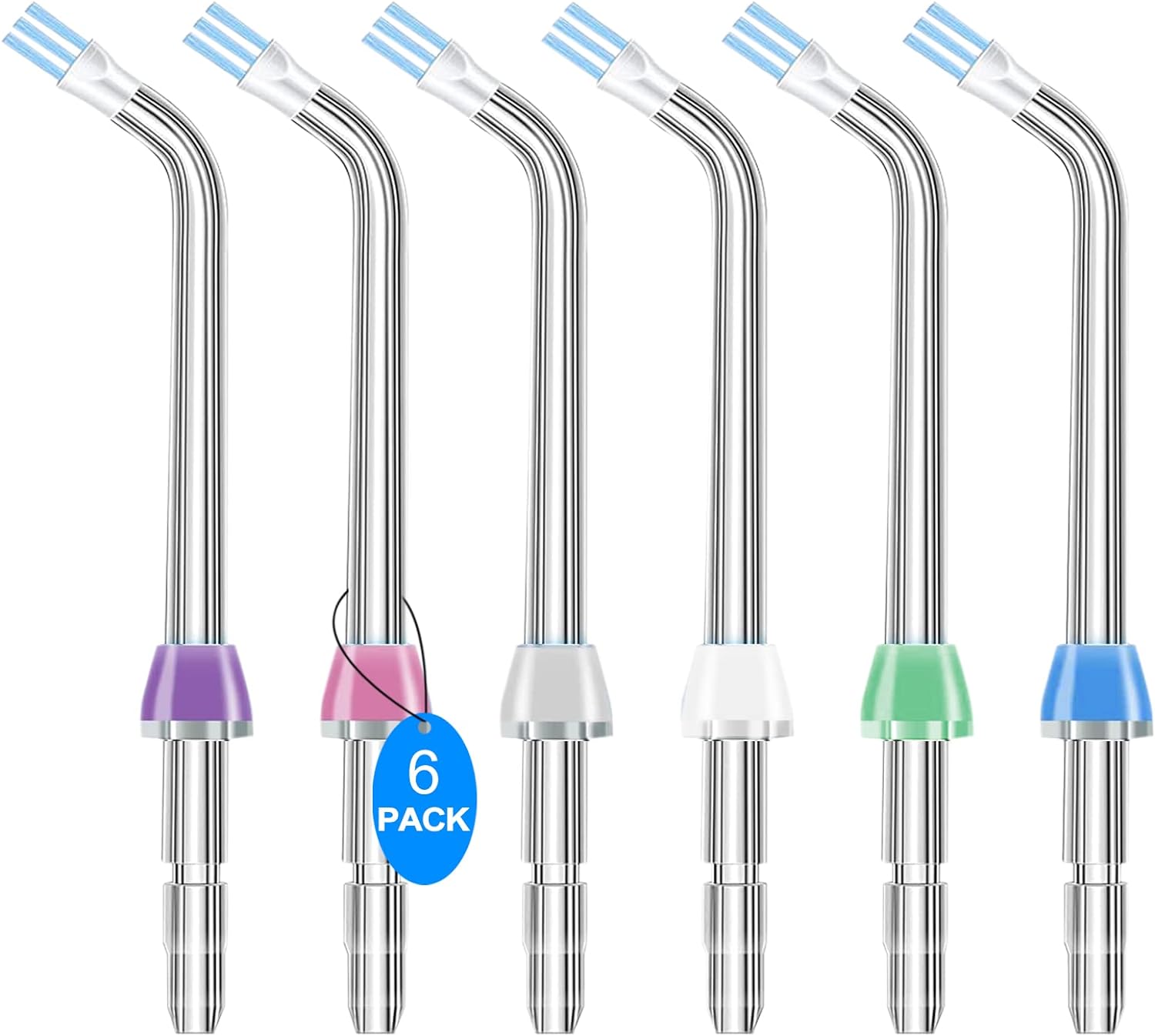 osser Replacement Tips for Waterpik Water osser,Plaque Seeker Replacement Tips Compatible with Waterpik Water ossers and Other Brand Oral Irrigators, Plaque Remove Brisles Tips(6-Pack)