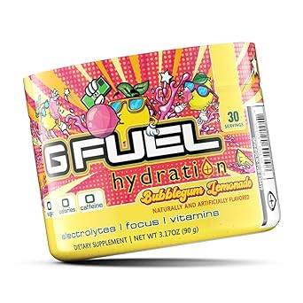 G Fuel Bubblegum Lemonade Electrolytes Powder, Water Mix for Hydration