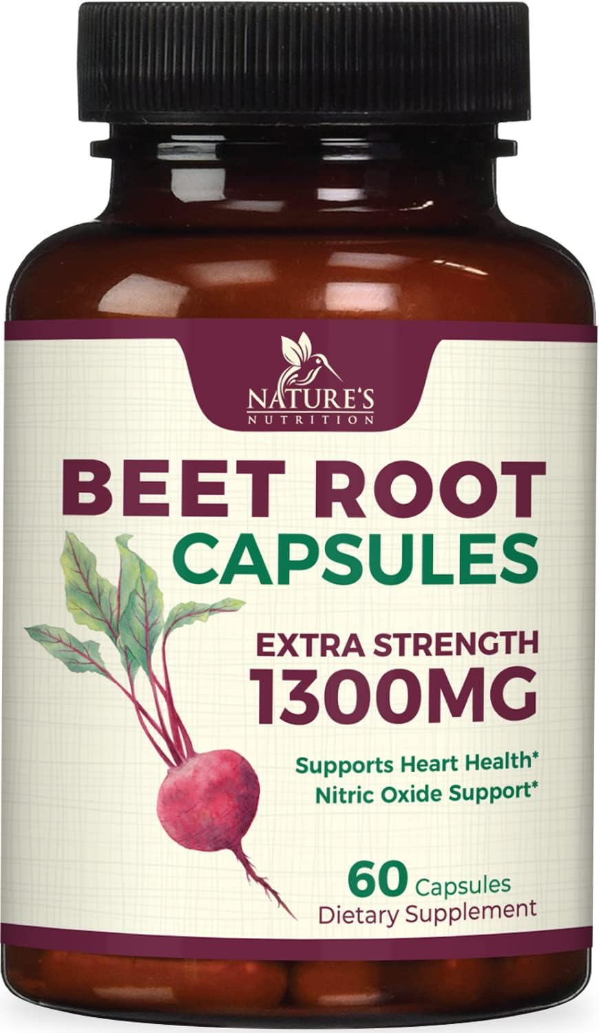 Beet Root Powder Capsules - Supports Athletic Performance, Digestive Health, Immune System - Nature's Beet Root Extract