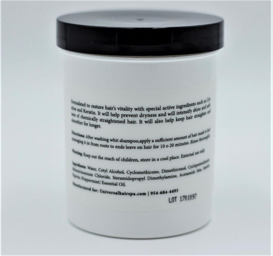 CMR Cosmetics Hair Mask Rosemary Mint. Enriched with: Keratin and UV filter - Deep Conditioning, Intense Hydration, Hair Repair, Nourishing Treatment, Restorative Hair Care