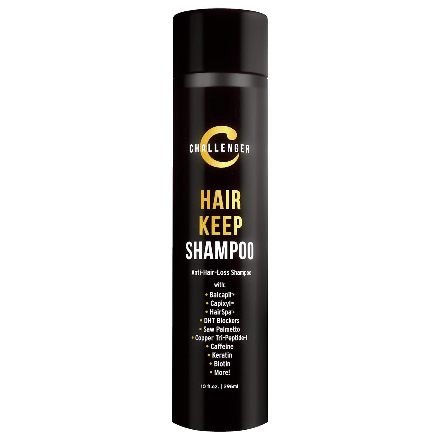 Challenger Men's Hair Keep Shampoo, 10 Oz. | DHT Blocking Hair Growth Shampoo | w/Baicapil, Capixyl, HairSpa | Caffeine, Biotin, Hyaluronic Acid, Copper Tri-Peptide, Saw Palmetto & More(2 mo. Supply)
