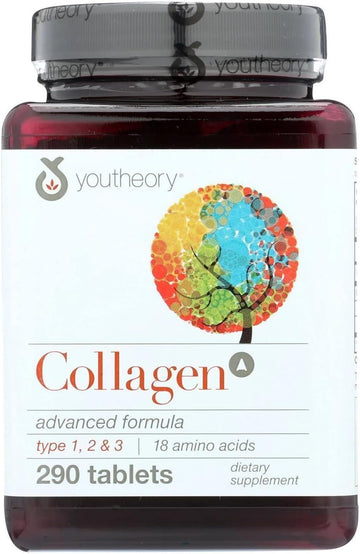 Youtheory Collagen Advanced with Vitamin C, 290 Count (1 Bottle)