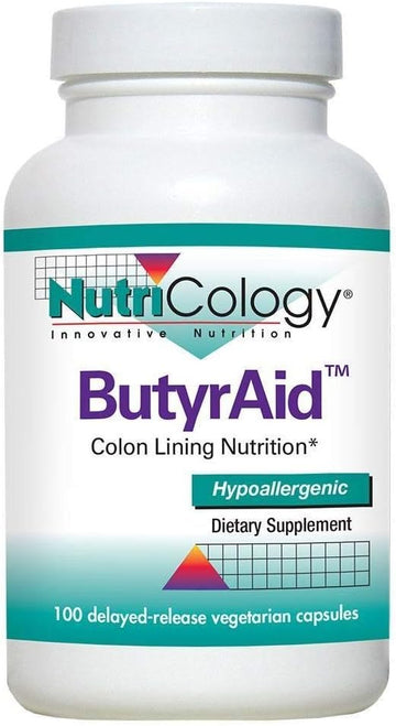 Nutricology ButyrAid - Butyric Acid Colon Lining Nutrition -100 Delaye