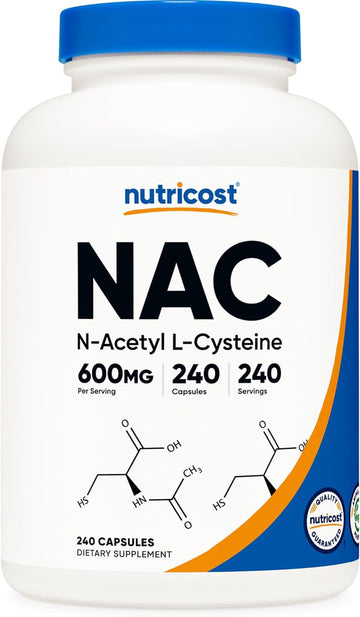 Nutricost N-Acetyl L-Cysteine (NAC) 600mg, 240 Vegetarian Capsules - V