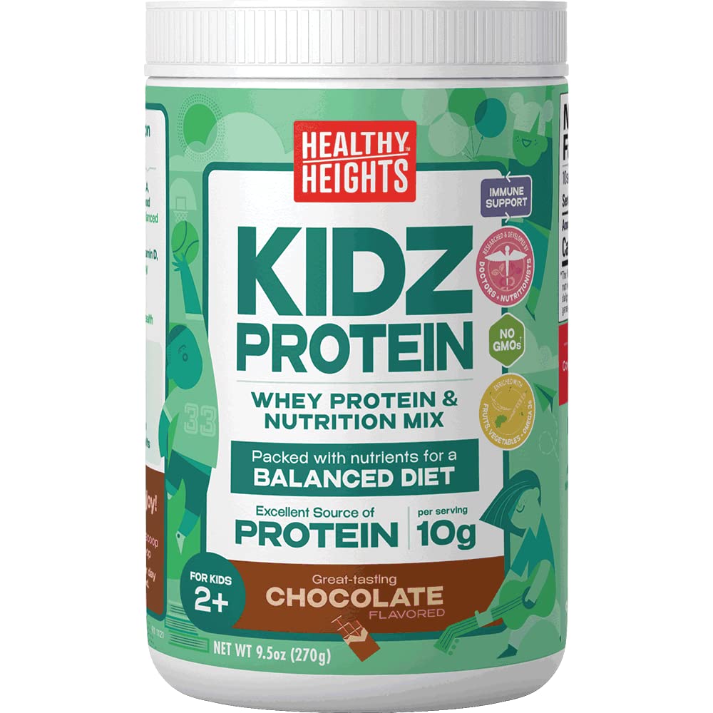 Kidzprotein Powder Shake Mix Canister (Chocolate) By Healthy Heights -12.49 Ounces