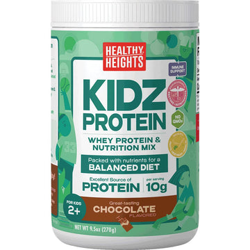 KidzProtein Powder Shake Mix Canister (Chocolate) by Healthy Heights -12.49 Ounces