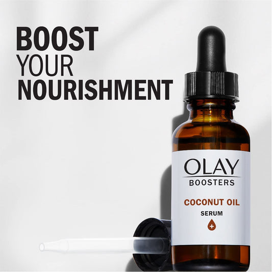 New Olay Coconut Oil Serum, Nourishing Antioxidant Booster, Fragrance-Free, 1.0  (Pack of 2)