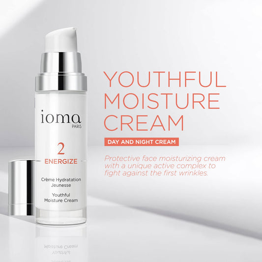 Ioma Paris - ENERGIZE Youthful Moisture Cream - Anti-Aging Protective Skin Firming Face Cream, Fights First Signs of Wrinkles, Day and Night Face Moisturizer, (30 )