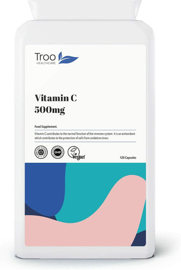 Vitamin C 500mg Supplement 120 Capsules - High Strength - Easy Swallow120 Grams