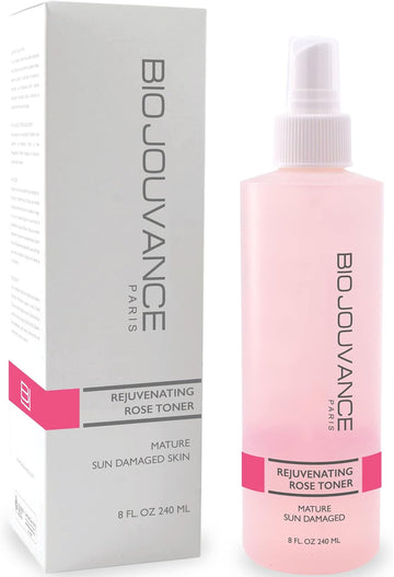 BIO JOUVANCE PARIS - Rejuvenating Rose Toner Spray 8 / 240 - for Mature/Sun Damaged Skin | PH Balancing | Alcohol-Free | Gentle Hydrating Face Toner | Daily Facial Skin Care | Made in France