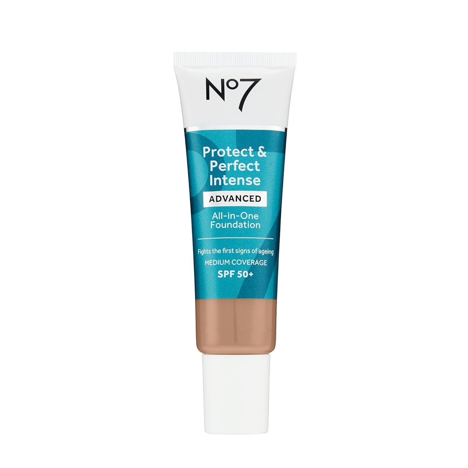 No7 Protect & Perfect Advanced All in One Foundation - Wheat - Age Defying Foundation Makeup with SPF 50 for Women - Makeup Base Cream Helps to Reduces Redness & Blurs Visible Pores (30)