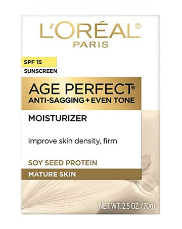 L'Oreal Paris, Age Perfect Day Cream for Mature Skin with Soy Seed Proteins, SPF 15, 2.5-Ounce (Pack of 2)