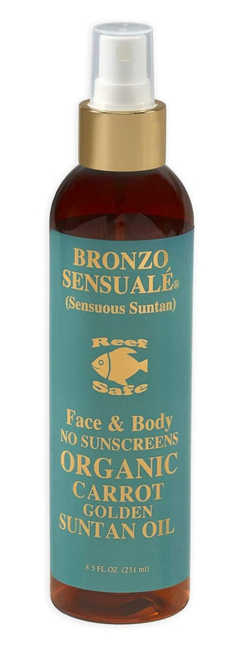 Bronzo Sensuale SPF 0 No Sunscreen Reef Safe Deep Intensive Golden Tanning Organic Carrot Oil 8.5 s