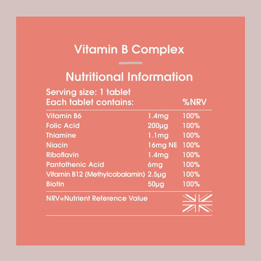 INNOPURE Vitamin B Complex Tablets (No Artificial Fillers) 100% NRV of20 Grams