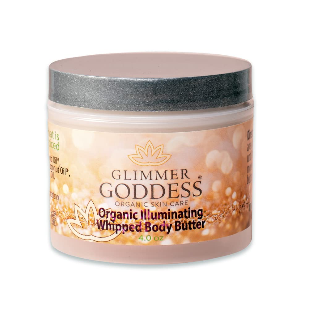 GLIMMER GODDESS Organic Whipped Body Butter - Super Level 3 Diamond Shimmer, 4.0