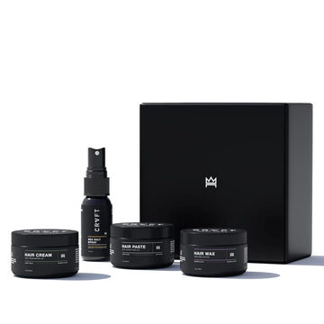 CRVFT Exploration + Travel Kit | Sea Salt Spray 1 + Hair Paste 1 + Hair Cream 1 + Hair Wax 1 – Uncompromising Grooming Products – The Ideal Men’s Gift - Scented -Stylist Approved