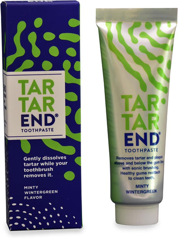 TartarEnd Toothpaste for Tartar Removal - Tartar Control Toothpaste to Remove Tartar and Plaque from Teeth at Home and Prevent Tartar and Plaque Buildup - 3.4  Tube, 1-Pack (Minty Wintergreen)