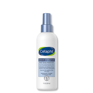Cetaphil Sheer Hydration Fragrance Free Body Moisturizer Spray, 7  , 48Hr Sensitive Skin Spray Body Lotion for Dry Skin, With Hyaluronic Acid, Vitamin E & Vitamin B5