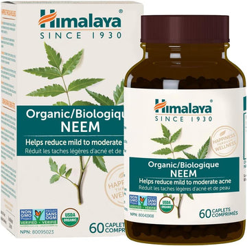 Himalaya Organic Neem Herbal Skin Supplement, Mild Acne Supplement, Cl
